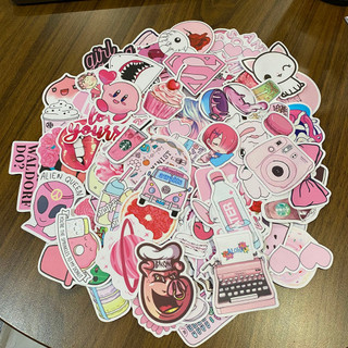 Sticker HỒNG NHẠT - PINK PASTEL Dễ thương Chống Nước Trang Trí Va li, Xe, Laptop, Nón Bảo Hiểm