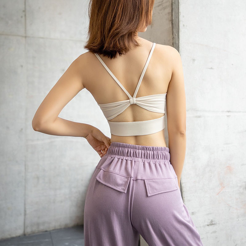 Áo croptop bra kèm mút tập gym yoga aerobic chất co giãn thấm hút mồ hôi