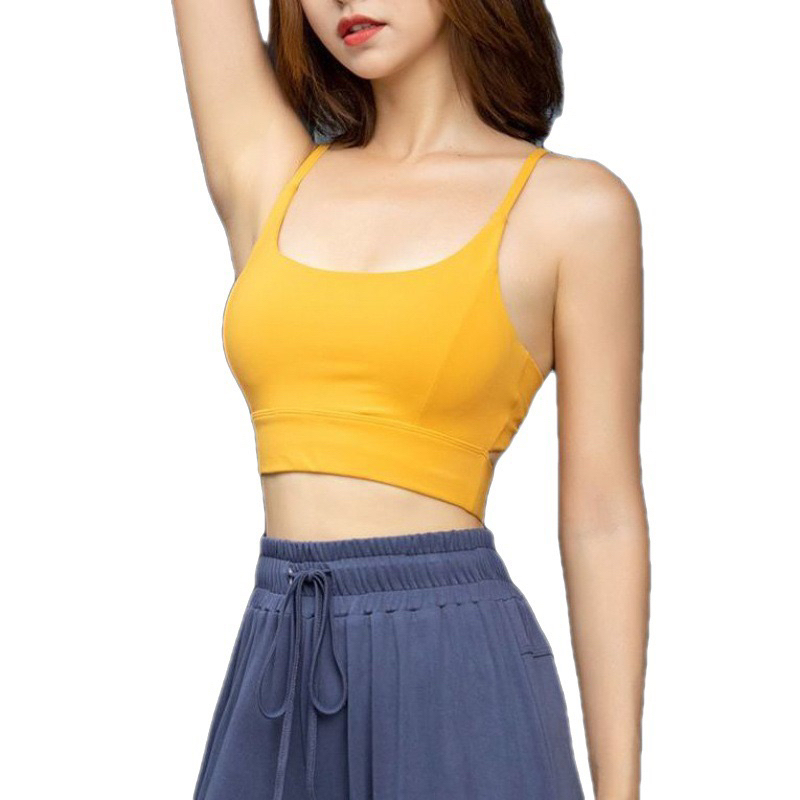 Áo croptop bra kèm mút tập gym yoga aerobic chất co giãn thấm hút mồ hôi