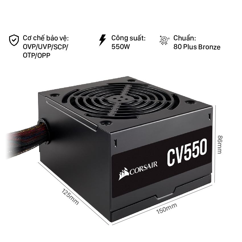 Nguồn Corsair CV550 80 Plus Bronze - Chính hãng bảo hành 36 Tháng