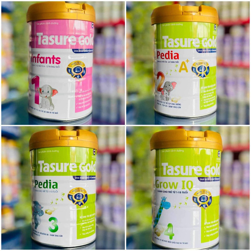 Sữa Bột Tasure Gold 1,2,3,4 (Lon 900g)