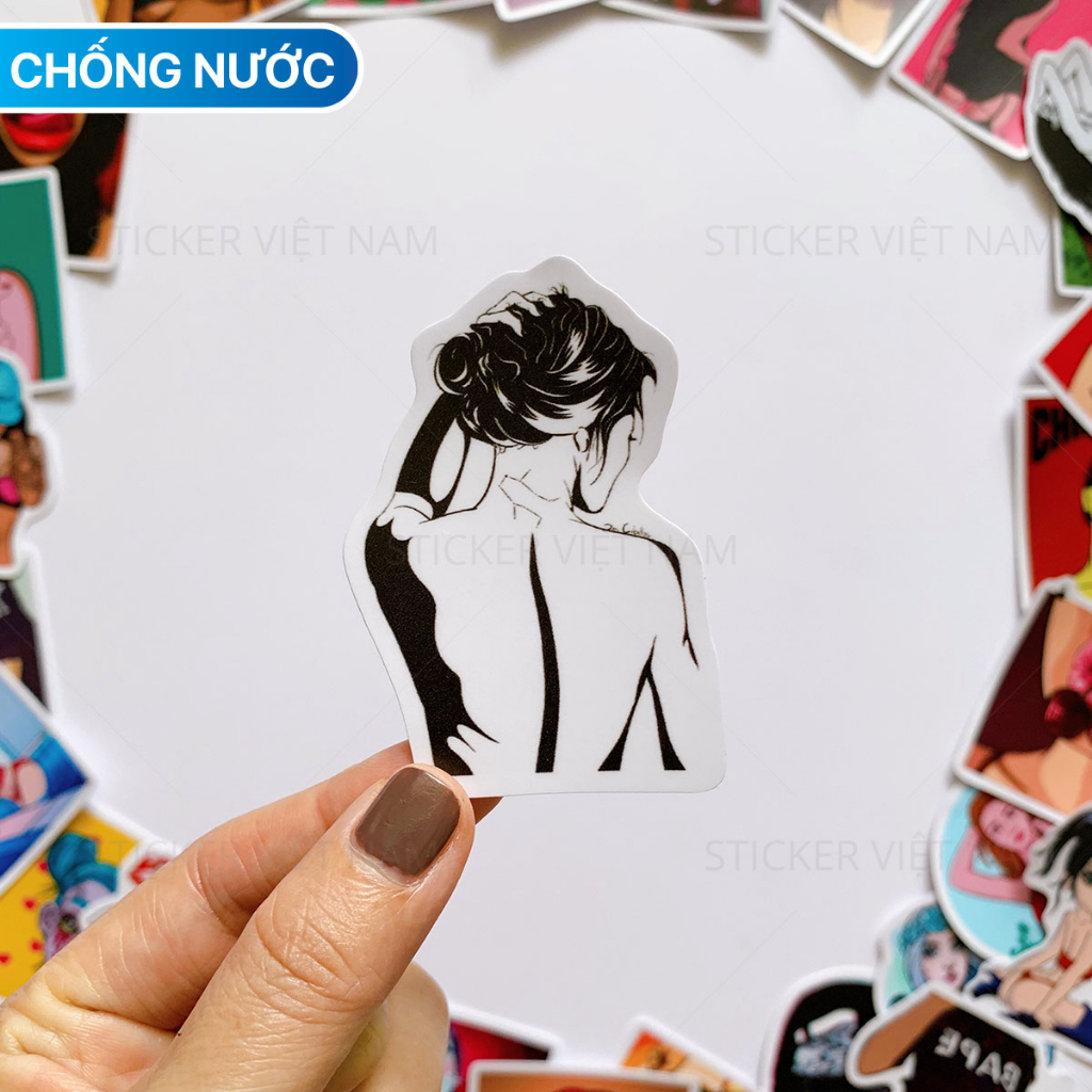 Sticker BAD GIRLS chống nước dán nón bảo hiểm, laptop, vali, đàn guitar