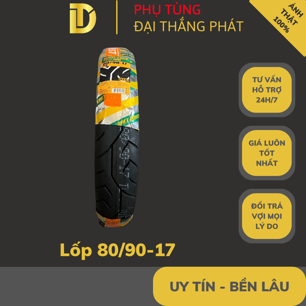 Vỏ lốp sau xe Jupiter / RS 80/90-17 H501 chính hãng West Lake Thái Lan (Lốp không săm)