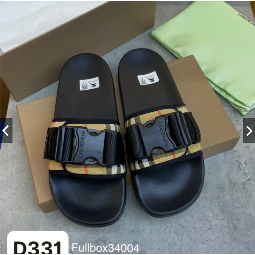 Dép Lê Quai Ngang Bbr Gắn Khuy Cài Full Box - Dép Lê Full Box Nam Nữ Cháy Phố Hàng Đẹp