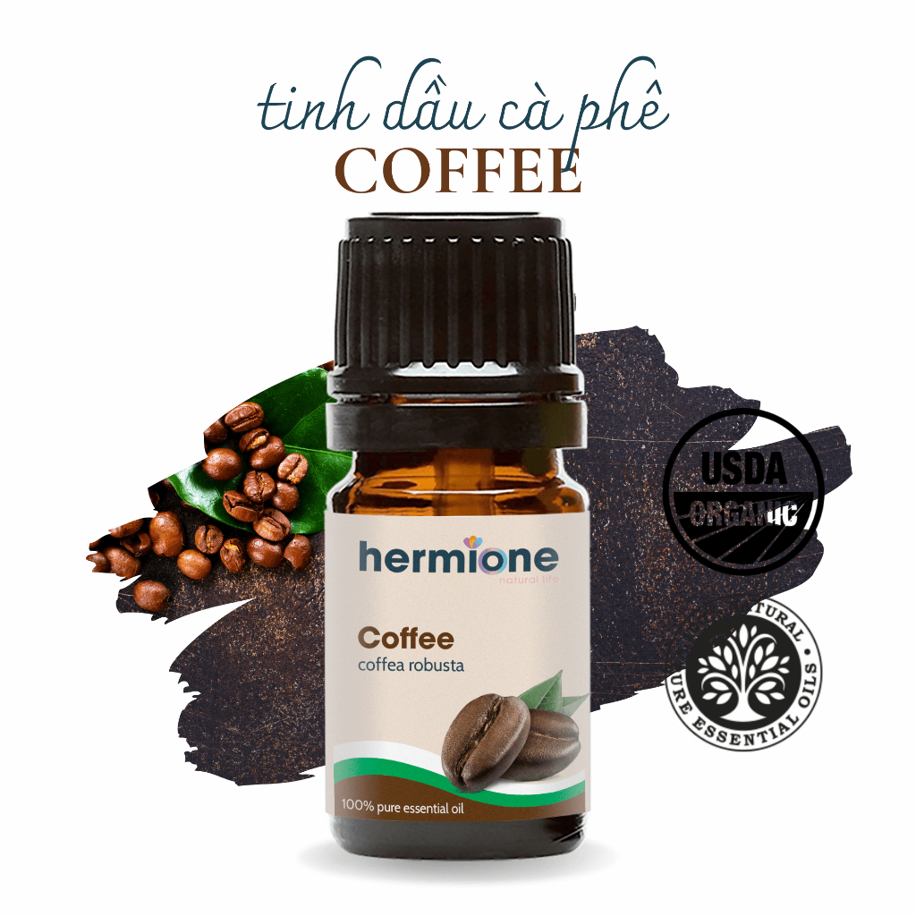 Tinh Dầu Thơm Phòng Cà Phê Coffee Hermione Natural Life, Thơm Dịu Nhẹ, Xông Thơm Phòng, Có COA