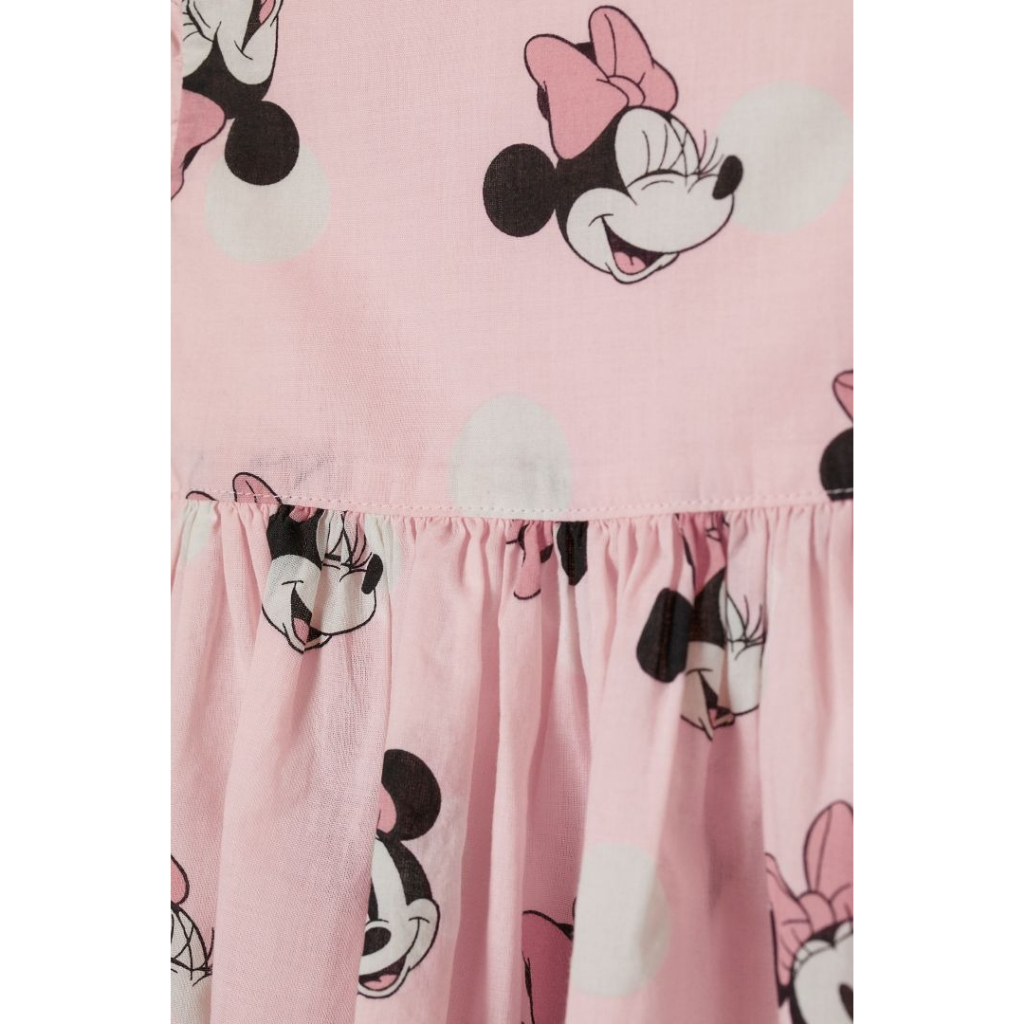 Váy xòe cotton hoa hồng minnie mickey HM H&M_hàng chính hãng authentic