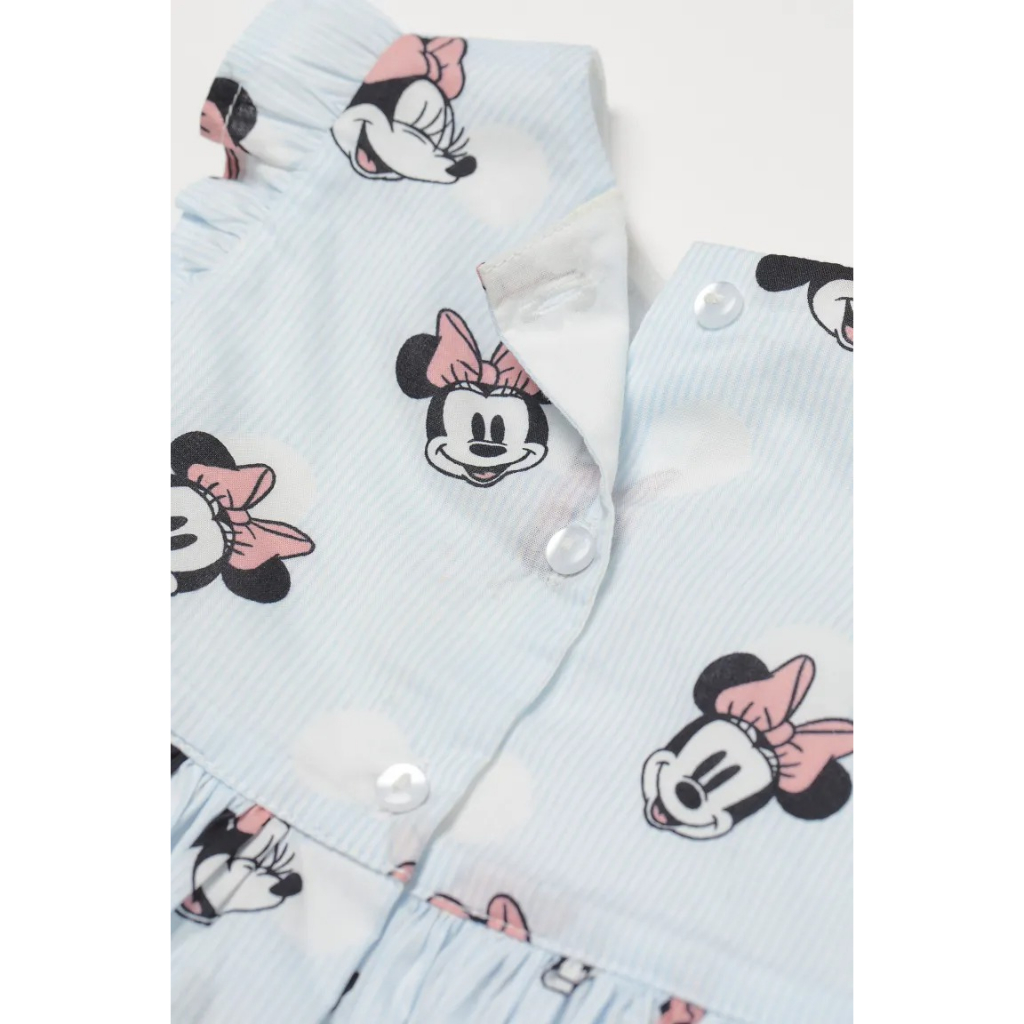 Váy xòe cotton hoa hồng minnie mickey HM H&M_hàng chính hãng authentic
