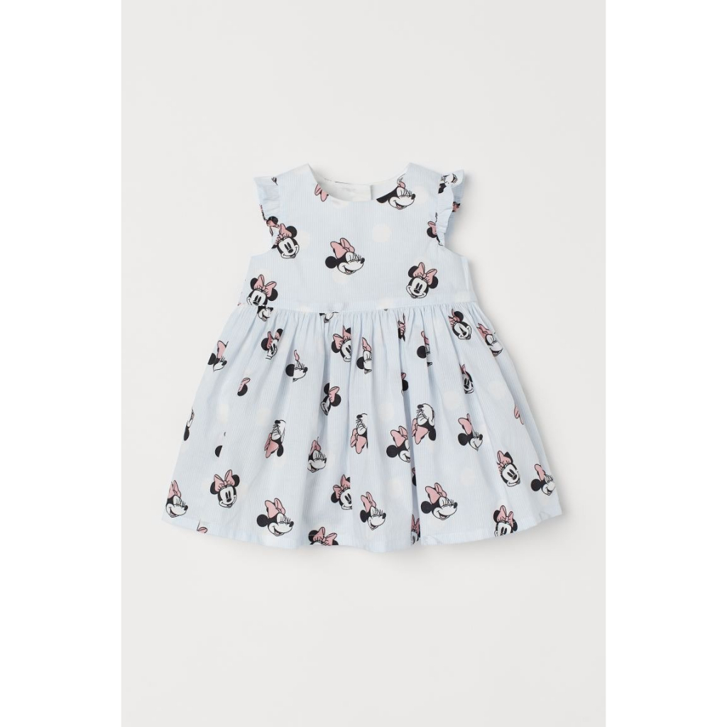Váy xòe cotton hoa hồng minnie mickey HM H&M_hàng chính hãng authentic