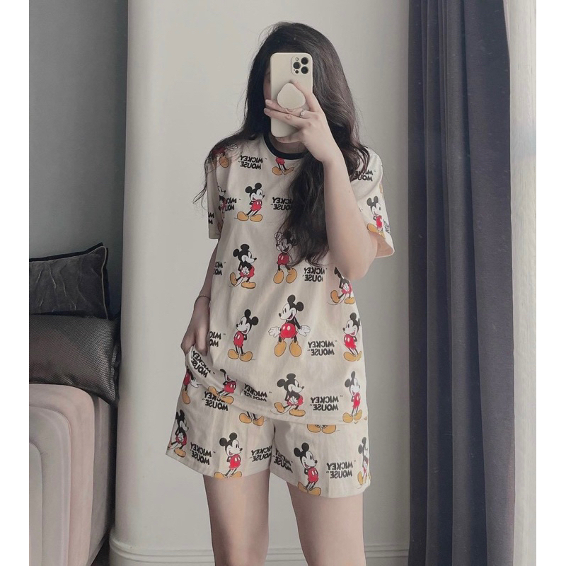 Set bộ cotton mickey nữ