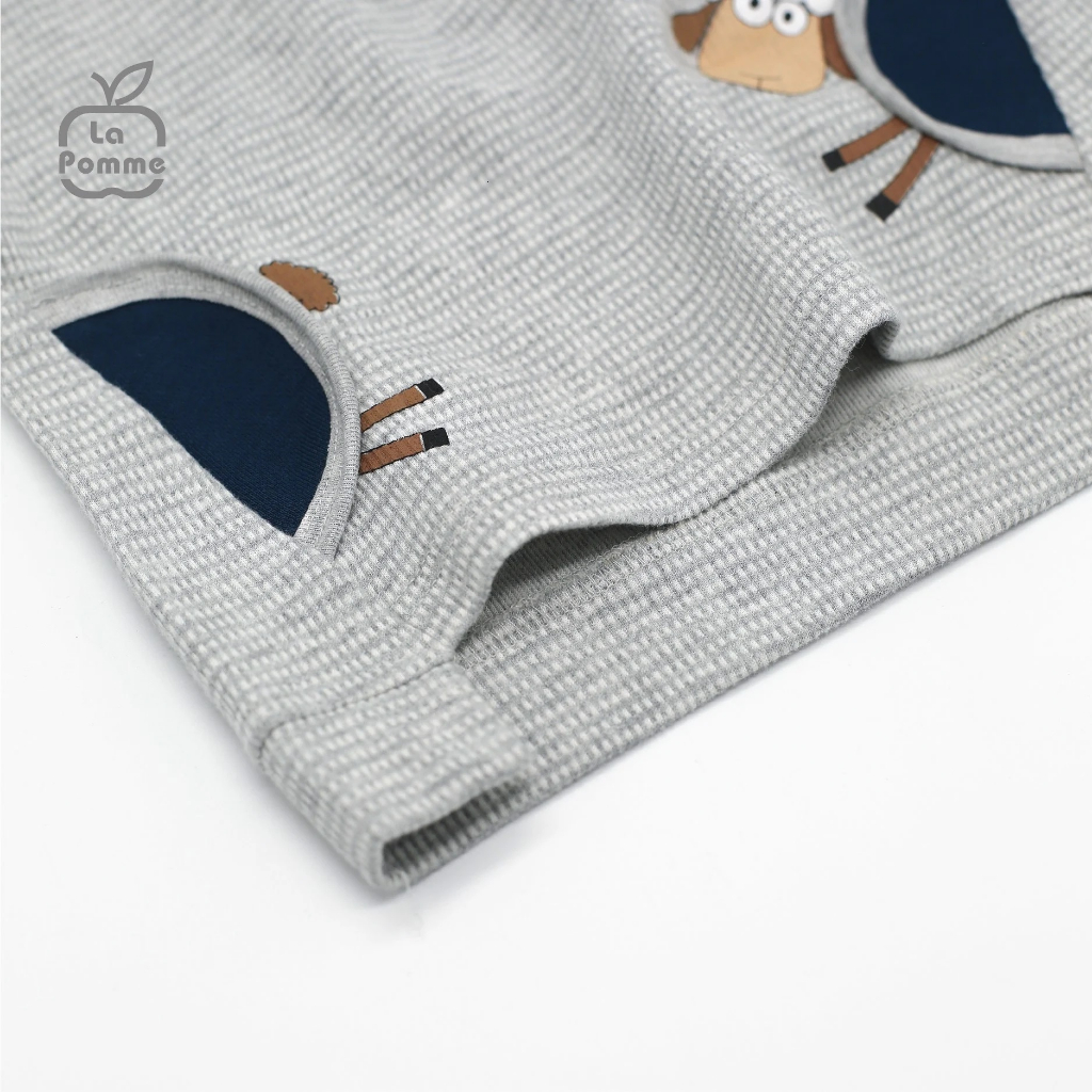 6-9M Bộ quần áo dài tay cho bé trai, bé gái LA POMME Chú cừu vui vẻ SL210