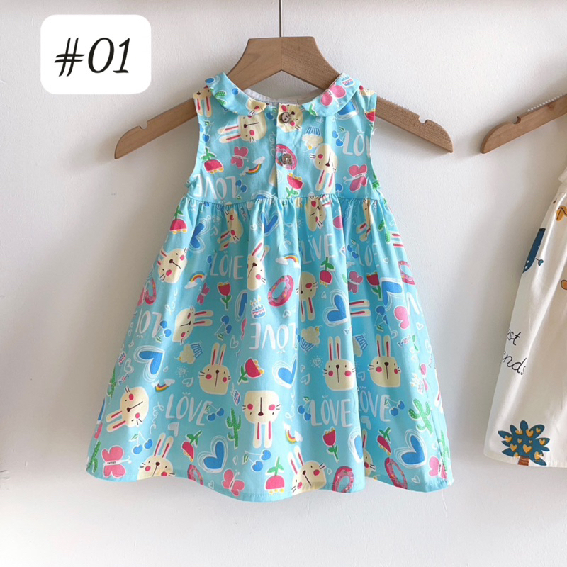 Váy cổ sen dễ thương cho bé gái 1-7 tuổi (8-26kg)