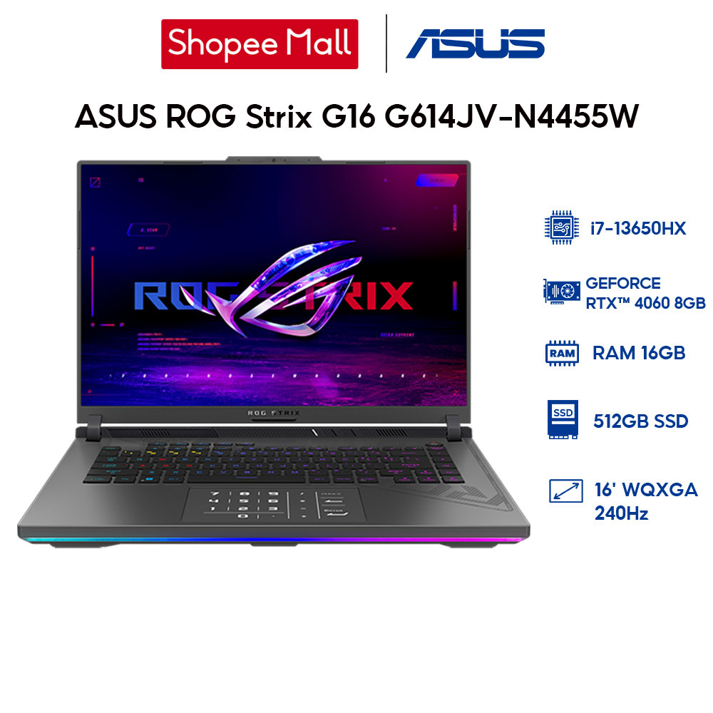 Laptop ASUS ROG Strix G16 G614JV-N4455W i7-13650HX|16GB|512GB|RTX™ 4060 8GB|16'