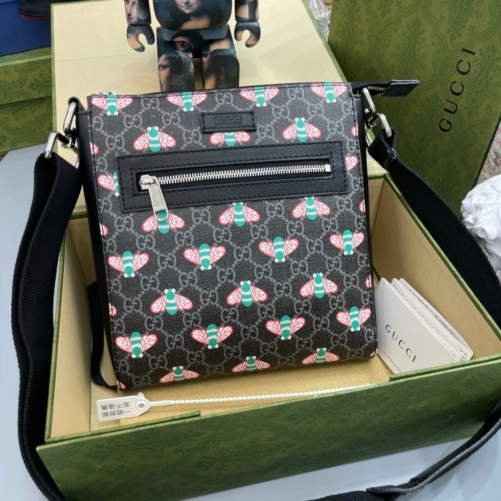 Túi cặp đeo chéo Gucci Messenger họa tiết Ong 23x21x4.5cm LA on web fullbox bill thẻ
