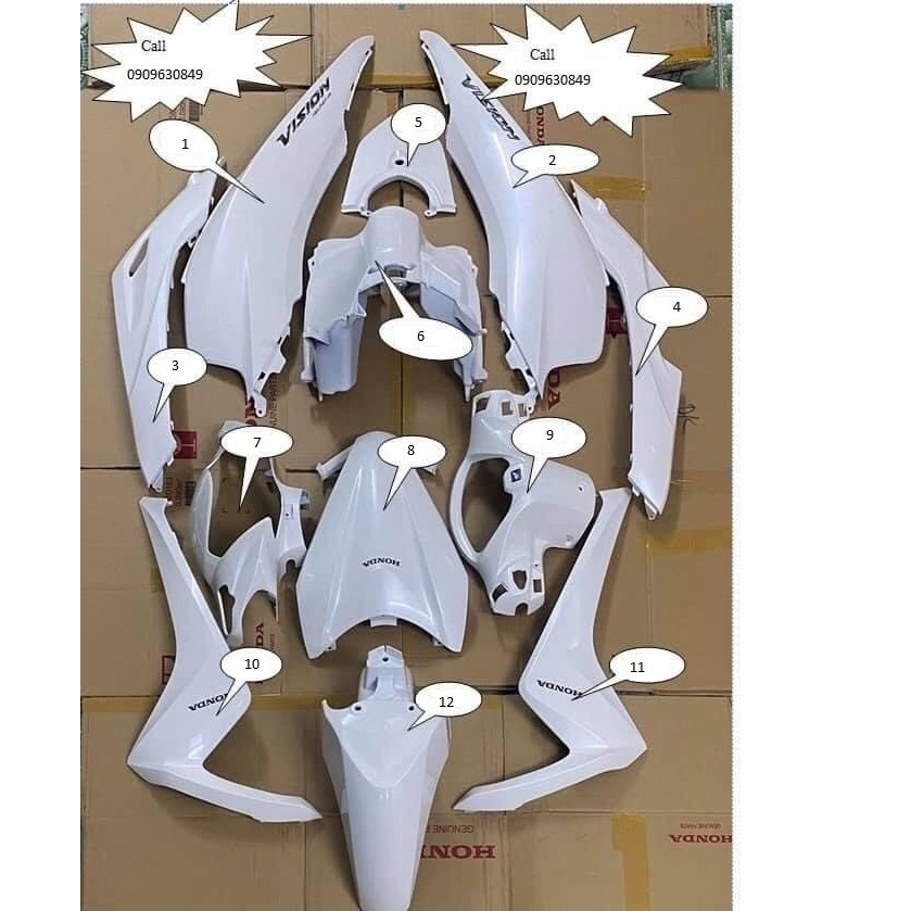 DÀN ÁO 12 MÓN NHỰA MÀU VISION 2015 ĐẾN 2020 ZIN HÃNG HONDA
