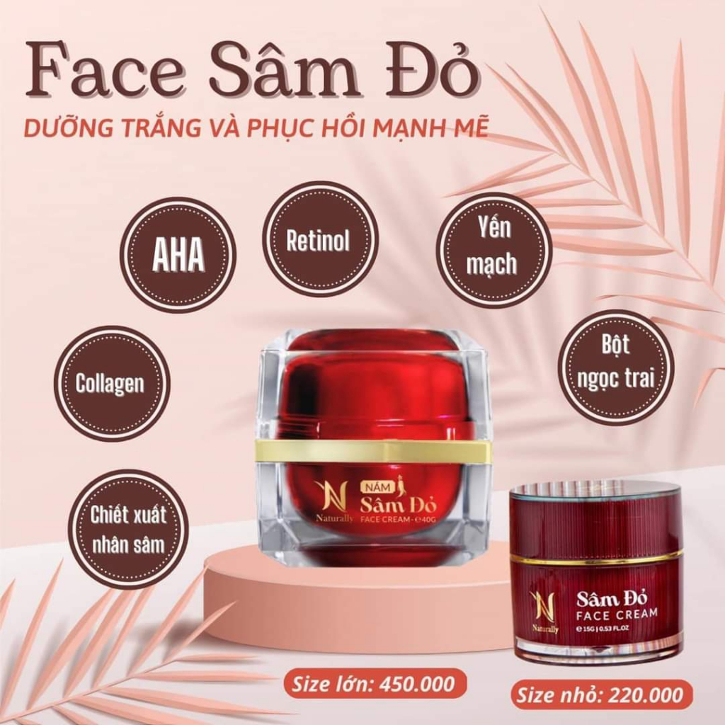 Kem nám sâm đỏ giúp trắng da dưỡng nám. Tặng nạ trắng da.