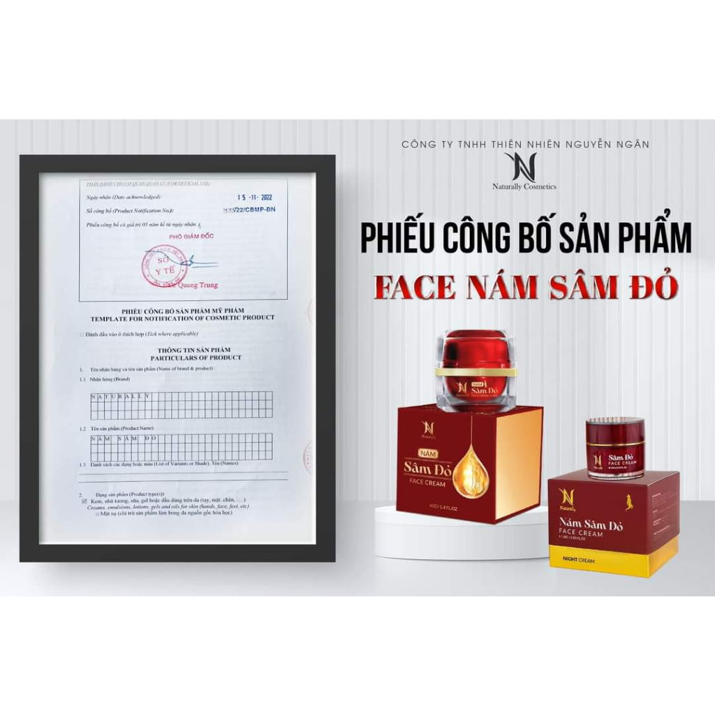 Kem nám sâm đỏ giúp trắng da dưỡng nám. Tặng nạ trắng da.