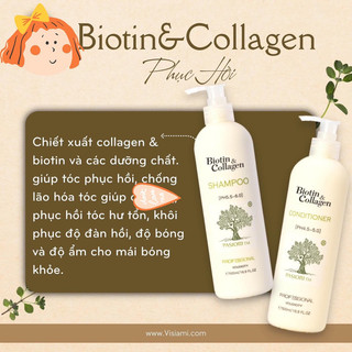 Cặp dầu gội - xả Biotin Collagen 1000ml