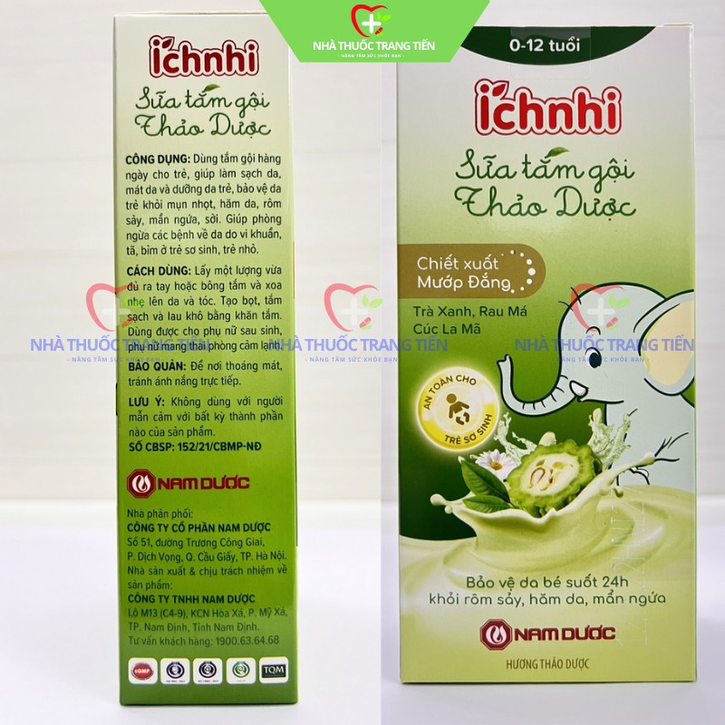 Sữa tắm gội thảo dược Ích Nhi cho bé chai 200ml phòng cảm lạnh, ngừa rôm sẩy, mẩn ngứa, dưỡng da mềm mịn cho bé