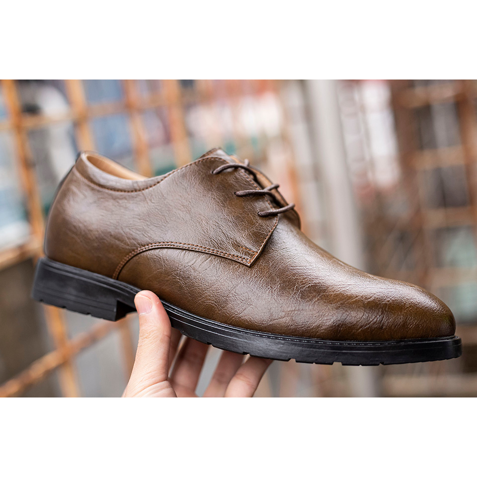 Mẫu giày da buộc dây công sở BS03 tăng chiều cao 6cm