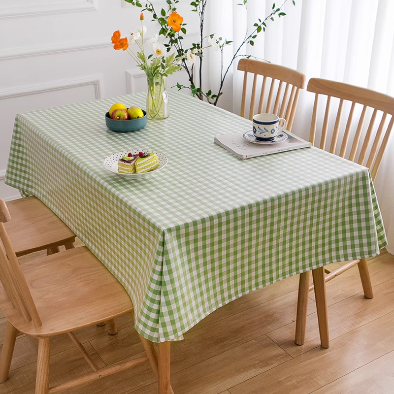 Khăn Trải Bàn Hình Chữ Nhật Liệu PVC / khăn trải bàn caro / Dày Dặn Chống Thấm Nước / Phong Cách Bắc Âu Cao Cấp