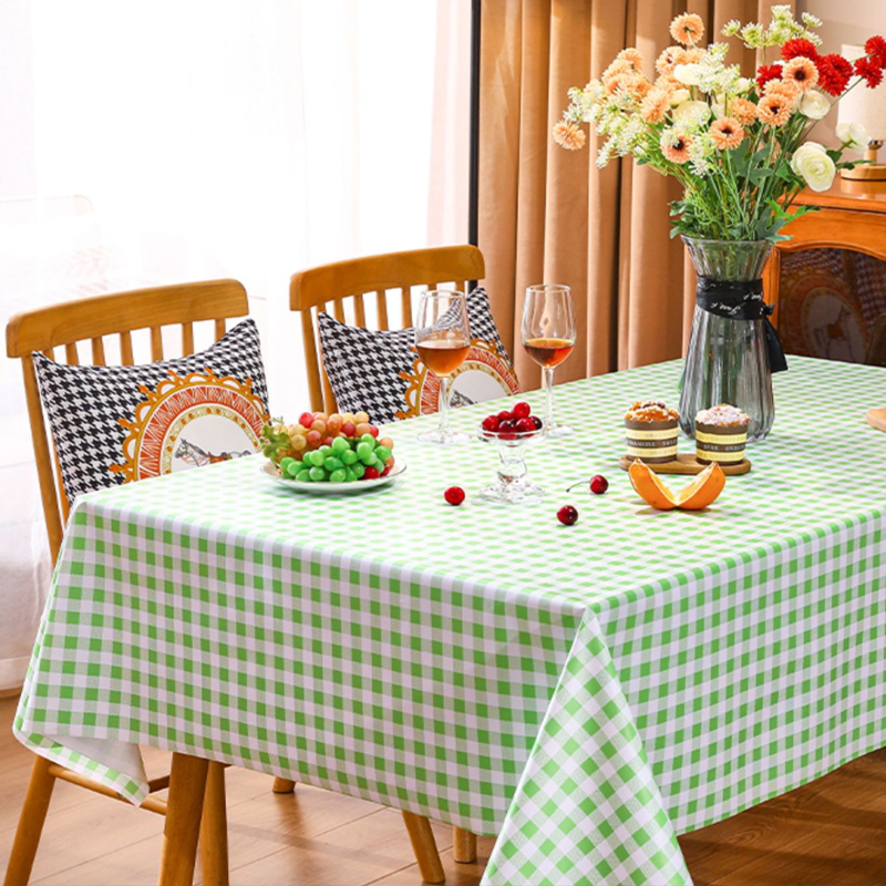 Khăn Trải Bàn Hình Chữ Nhật Liệu PVC / khăn trải bàn caro / Dày Dặn Chống Thấm Nước / Phong Cách Bắc Âu Cao Cấp