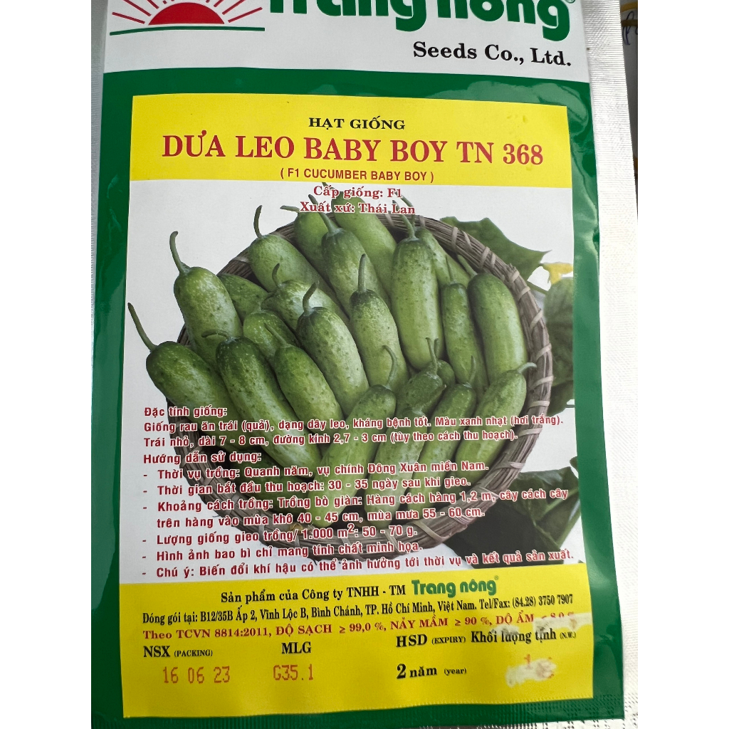 Hạt Giống Dưa Leo Baby Boy TN 368 (Gói 1 Gam)