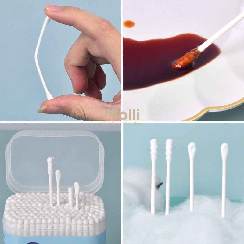 Tăm bông trẻ em Babybee kháng khuẩn  cho bé sơ sinh ngoáy tai, mũi