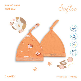 [CHAANG 0-6M] Set 2 chiếc mũ thóp cho bé sơ sinh chất liệu mềm mát Mèo Chaang