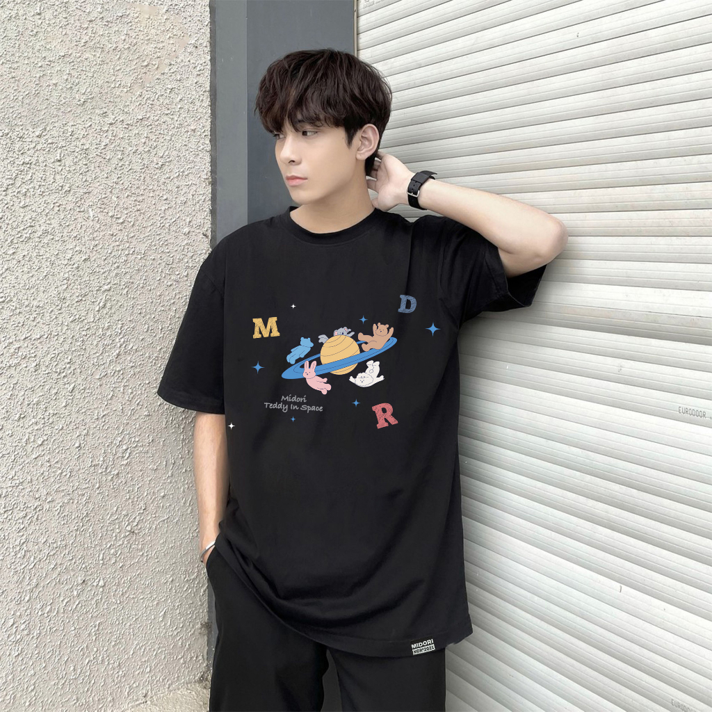 Áo thun Nam Nữ form rộng tay lỡ Phông Unisex TEDDY IN SPACE Local Brand Midori For Man