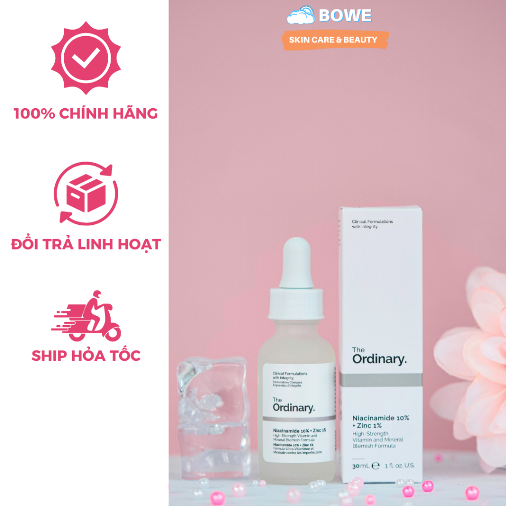 (DATE XA) Serum The Ordinary Niacinamide 10% Zinc 1% 30ml Giúp Cân Bằng Bã Nhờn Làm Sáng Da Thu Nhỏ Lỗ Chân Lông