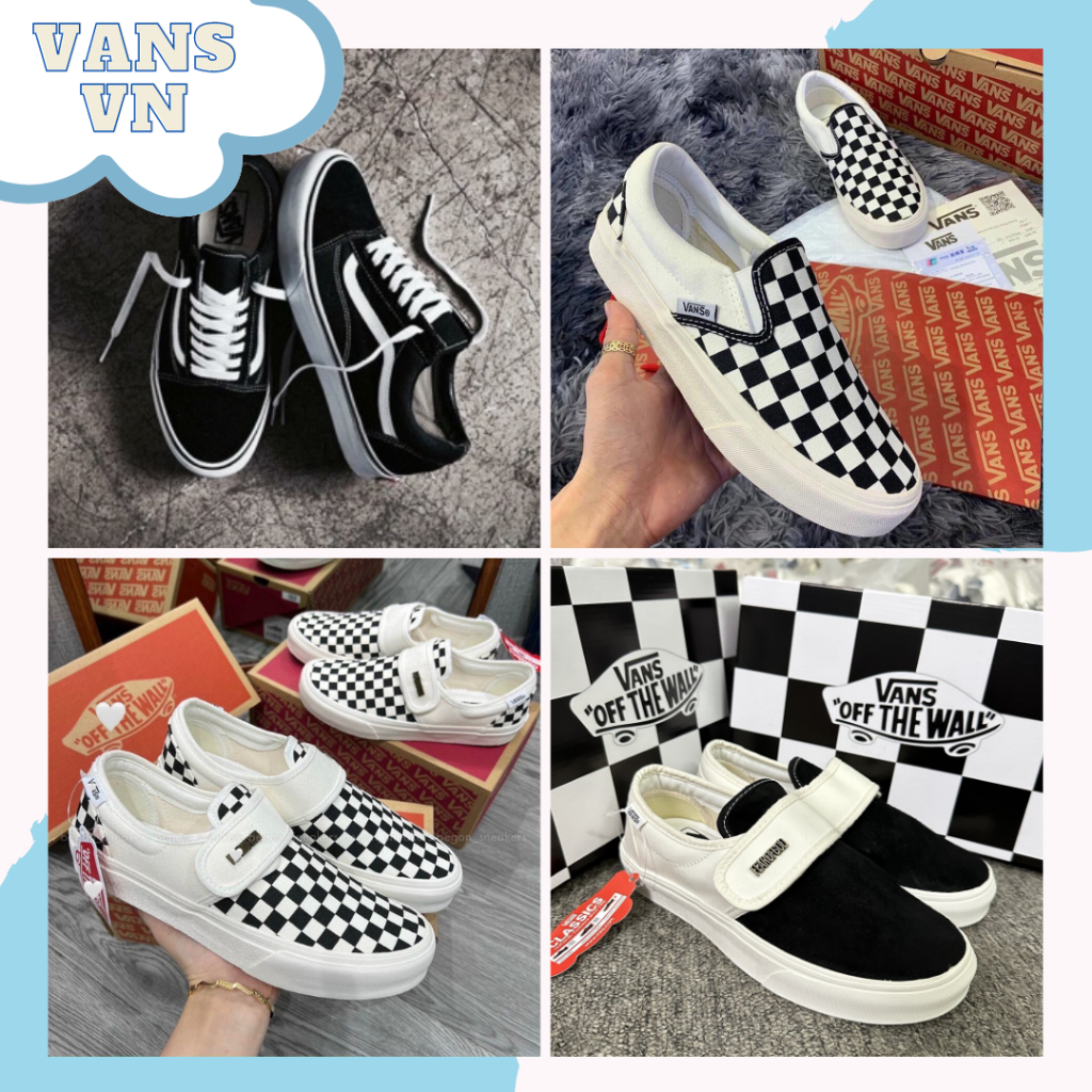 Giày Vans Vault Old Skool, Giày Vans Caro Buộc Dây Thể Thao Nam Nữ Thời Thể Thao Thời Trang Hàng Đẹp
