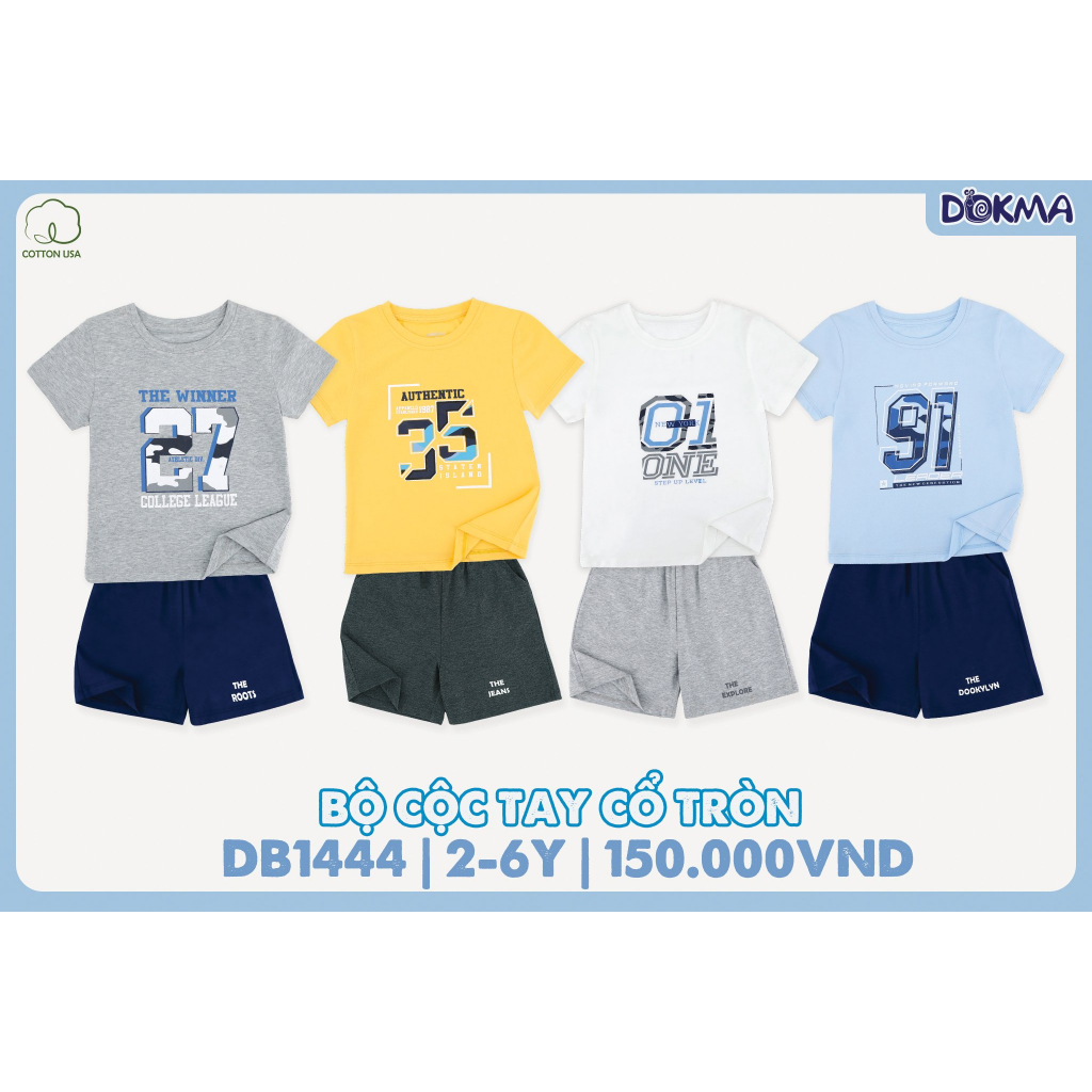 [DOKMA 2023] Bộ cộc tay cho bé 2y-6y