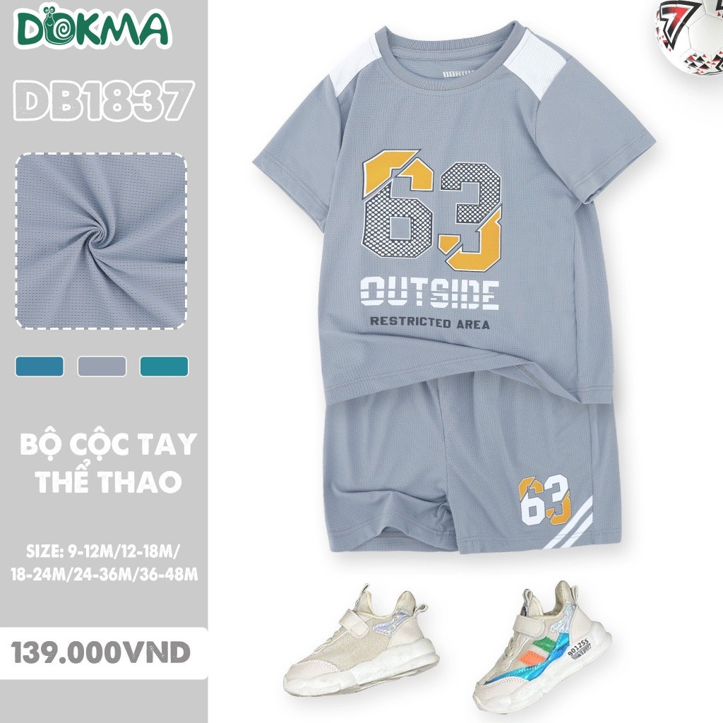 Bộ cộc tay thể thao thông hơi cho bé