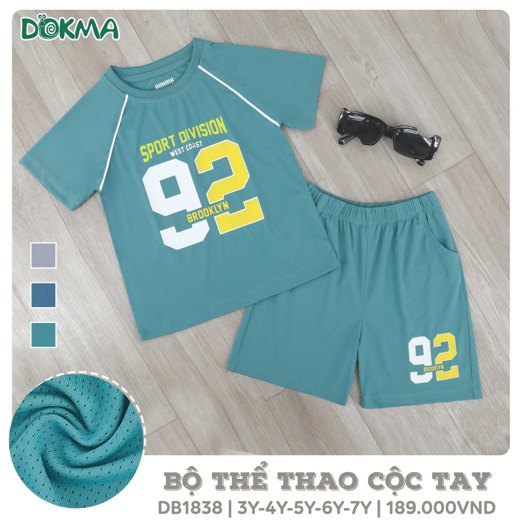 Bộ cộc tay thể thao thông hơi cho bé 3y-7y