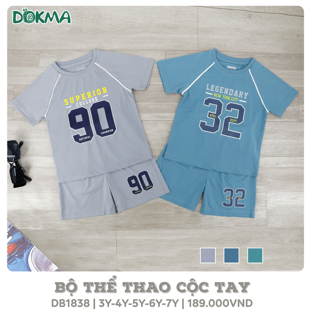 Bộ cộc tay thể thao thông hơi cho bé 3y-7y