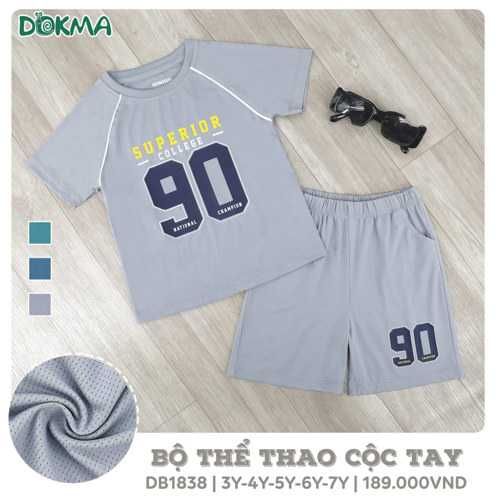 Bộ cộc tay thể thao thông hơi cho bé 3y-7y