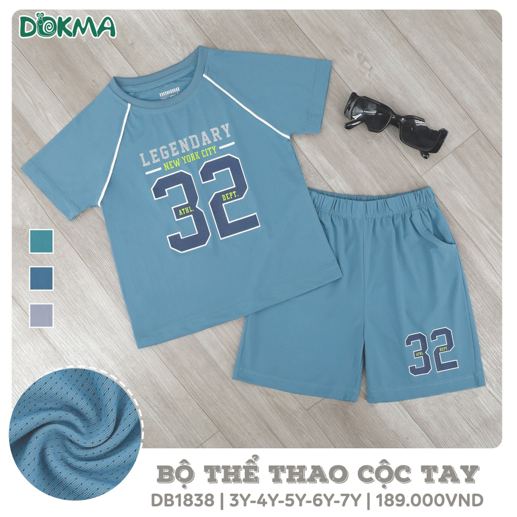 Bộ cộc tay thể thao thông hơi cho bé 3y-7y