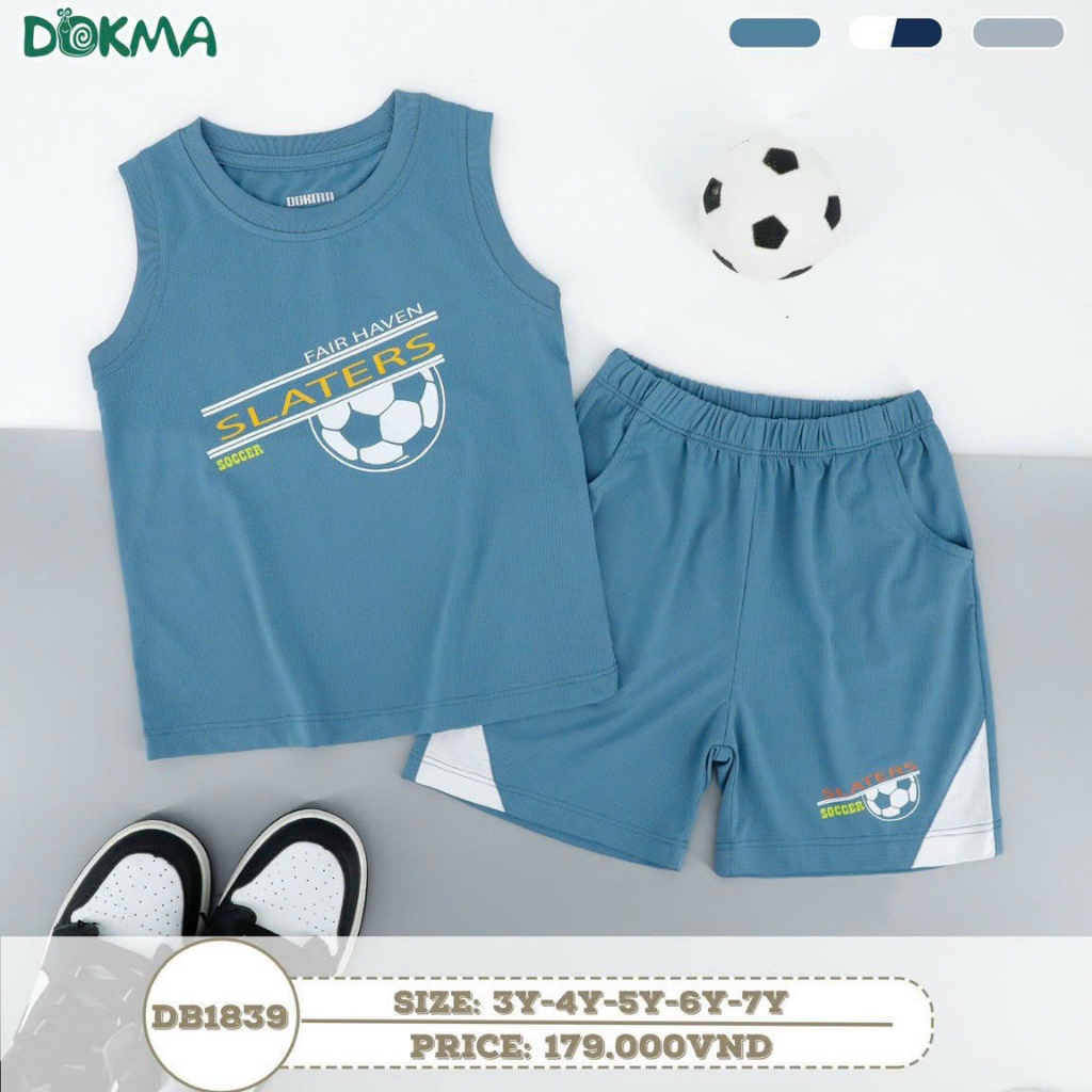 Bộ ba lỗ thể thao thông hơi cho bé 3y-7y