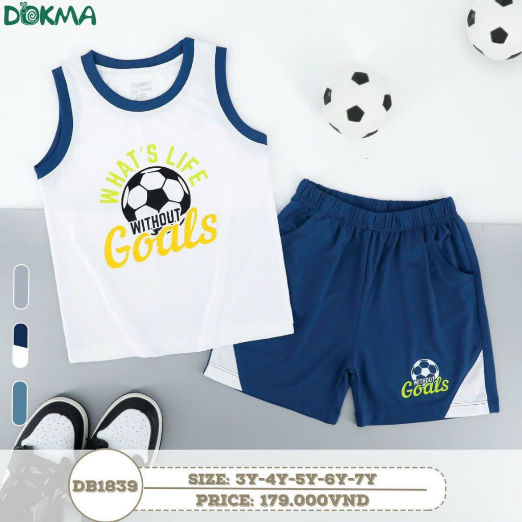 Bộ ba lỗ thể thao thông hơi cho bé 3y-7y