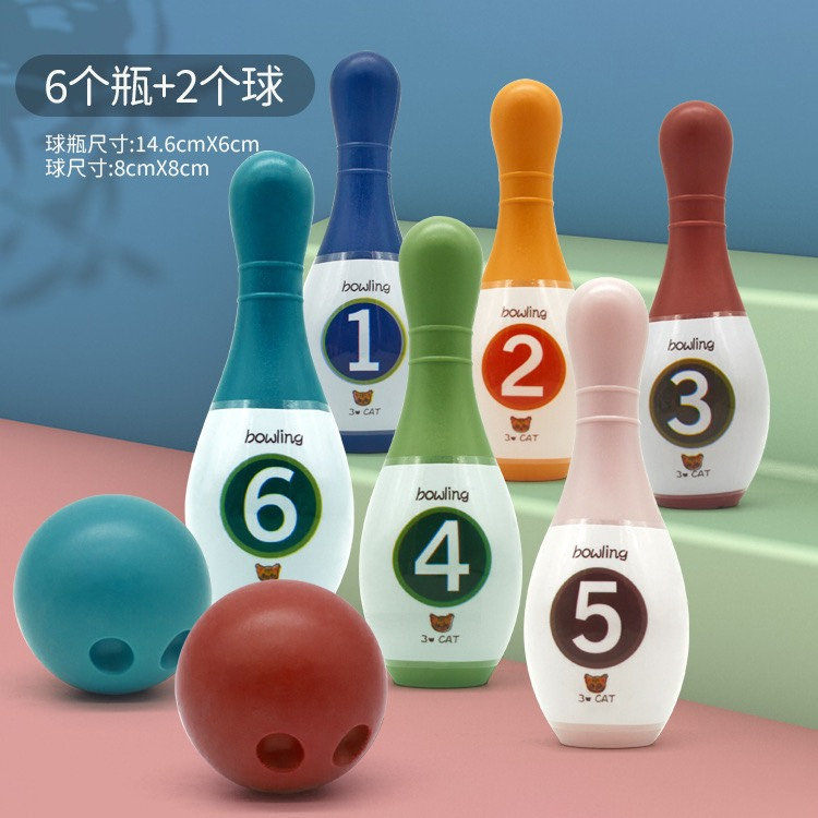 Bộ Đồ Chơi Bowling Kỹ Thuật Số Màu Sắc Dành Cho Trẻ Em 2-6 Tuổi