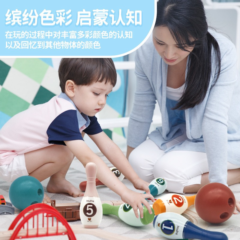 Bộ Đồ Chơi Bowling Kỹ Thuật Số Màu Sắc Dành Cho Trẻ Em 2-6 Tuổi