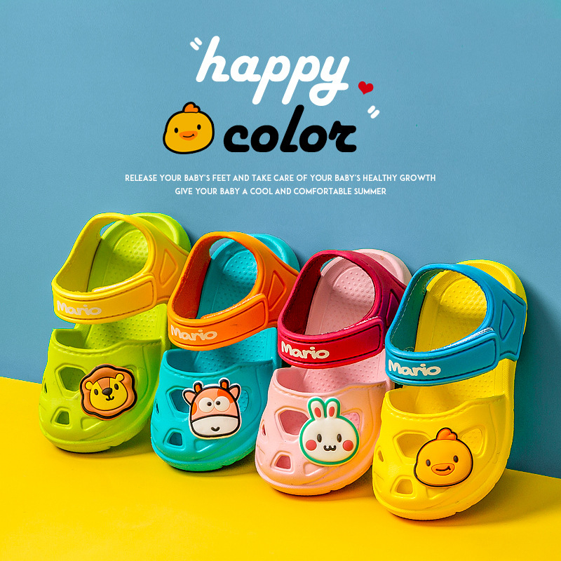 Sandal Cho Bé Cheerful Mario, Dép Sục Quai Dán Cho Bé Trai Bé Gái Chống Trơn Trượt
