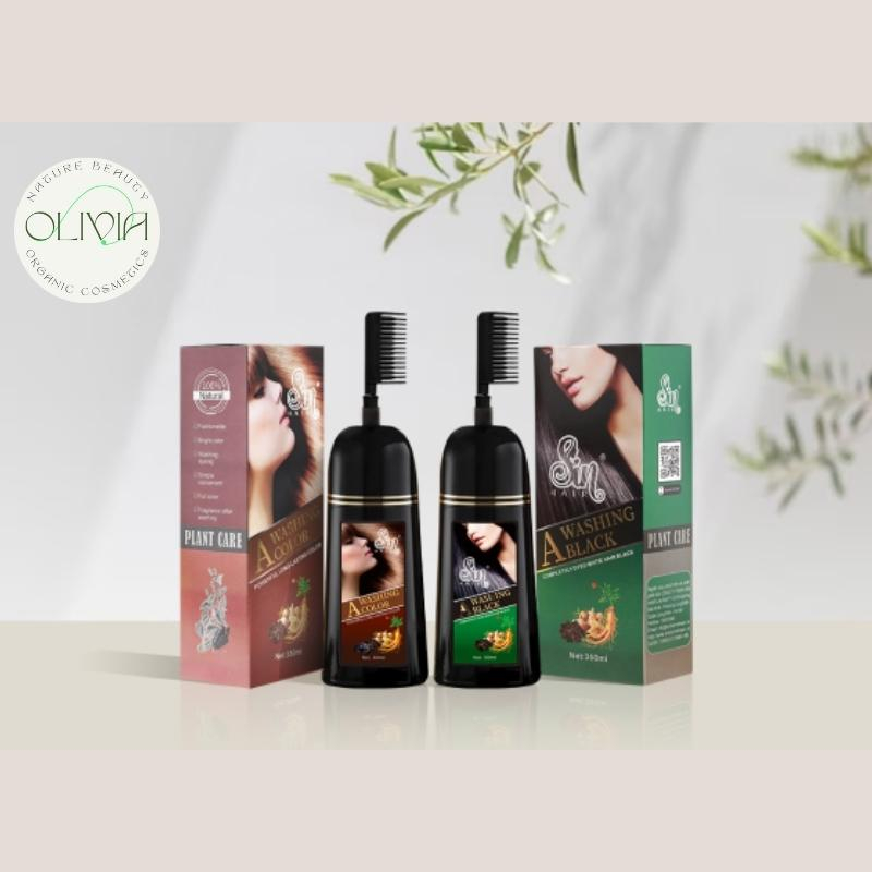 Dầu Gội Phủ Bạc Sin Hair Nhật Bản 500ML, Dầu Gội Thảo Dược Nhuộm Màu Đen - Nâu Tự Nhiên Tóc Bóng Mượt Tinh Chất Nhân Sâm