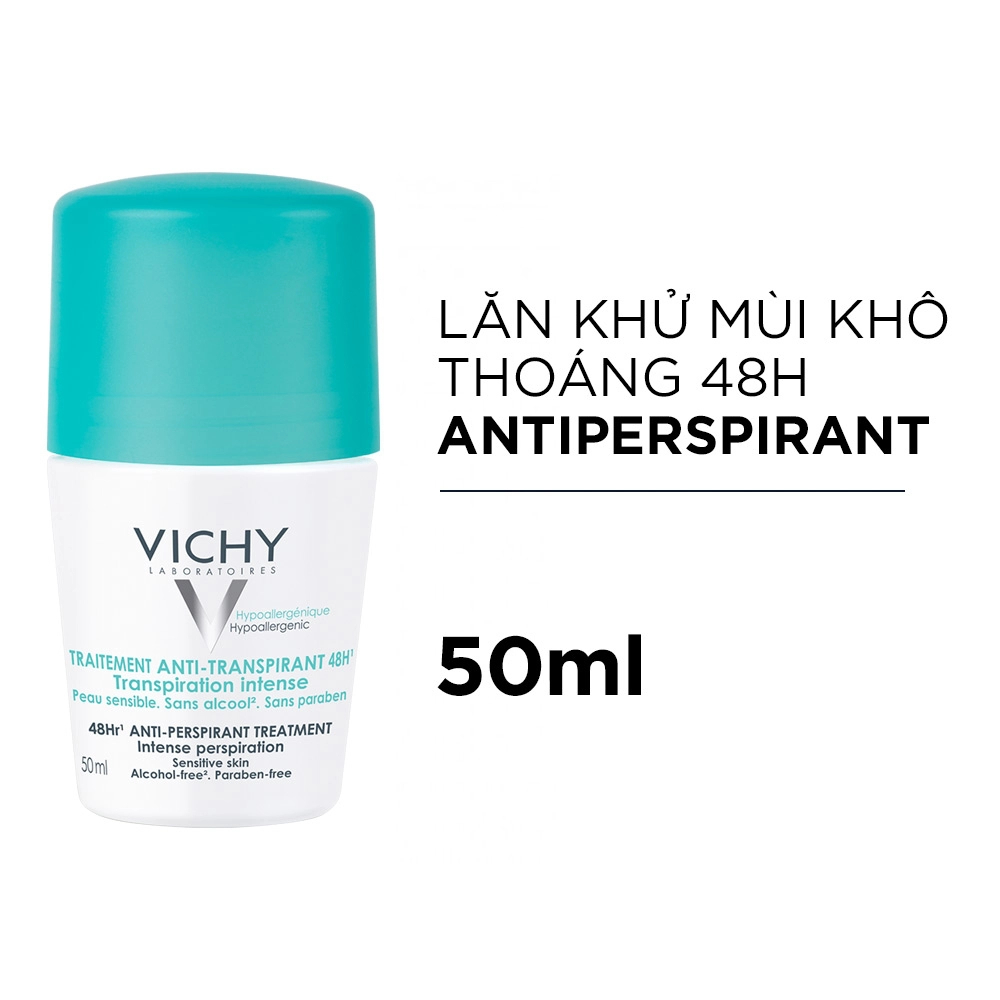 Lăn Nách Vichy khử mùi và khô thoáng vùng da dưới cánh tay 48H Anti-perspirant 50ml