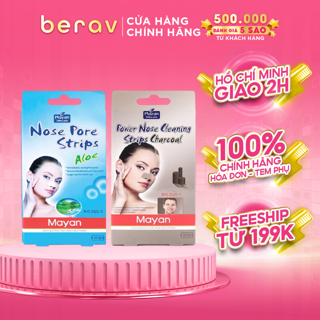 Miếng dán lột mụn mũi Mayan làm sạch bụi bẩn, mụn cám, đầu đen, bã nhờn, thu nhỏ lỗ chân lông