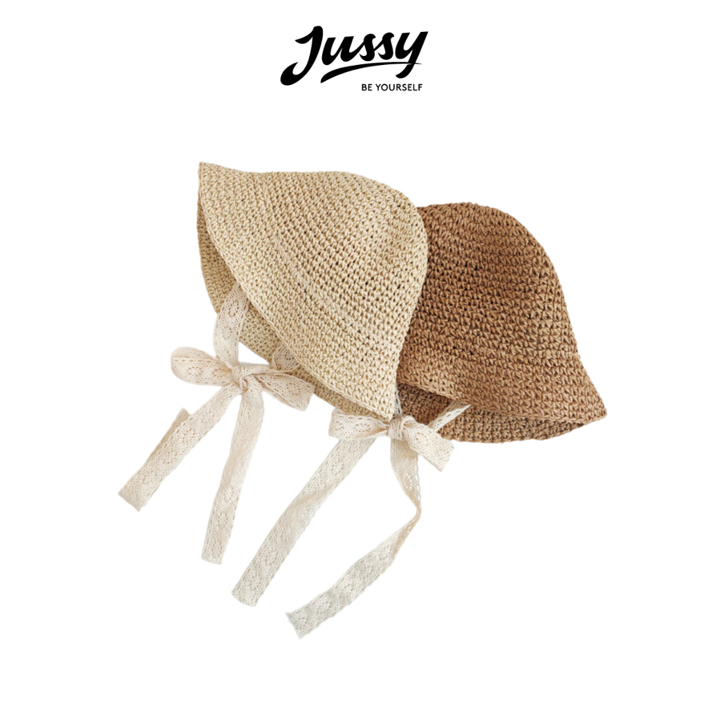 Mũ Cói Mềm Trẻ Em Từ 2 Tuổi JMC04 Jussy Fashion Nón Cói Đi Biển Cho Bé Phong Cách Vintage
