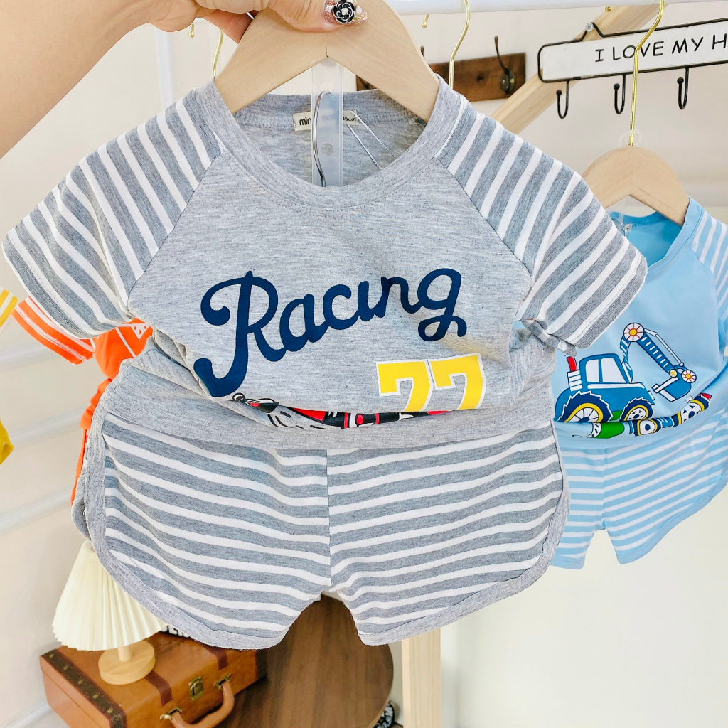 Bộ thun lạnh cộc tay cho bé MINKY MOM loại 1 hình xe ô tô siêu đẹp