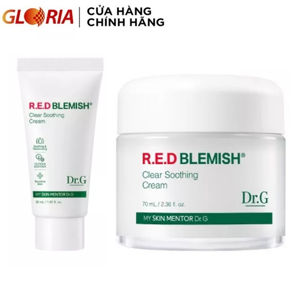 Kem Dưỡng Ẩm Cho Da Mụn Dr.G R.E.D Blemish Clear Soothing Cream 10ml/30ml/70ml