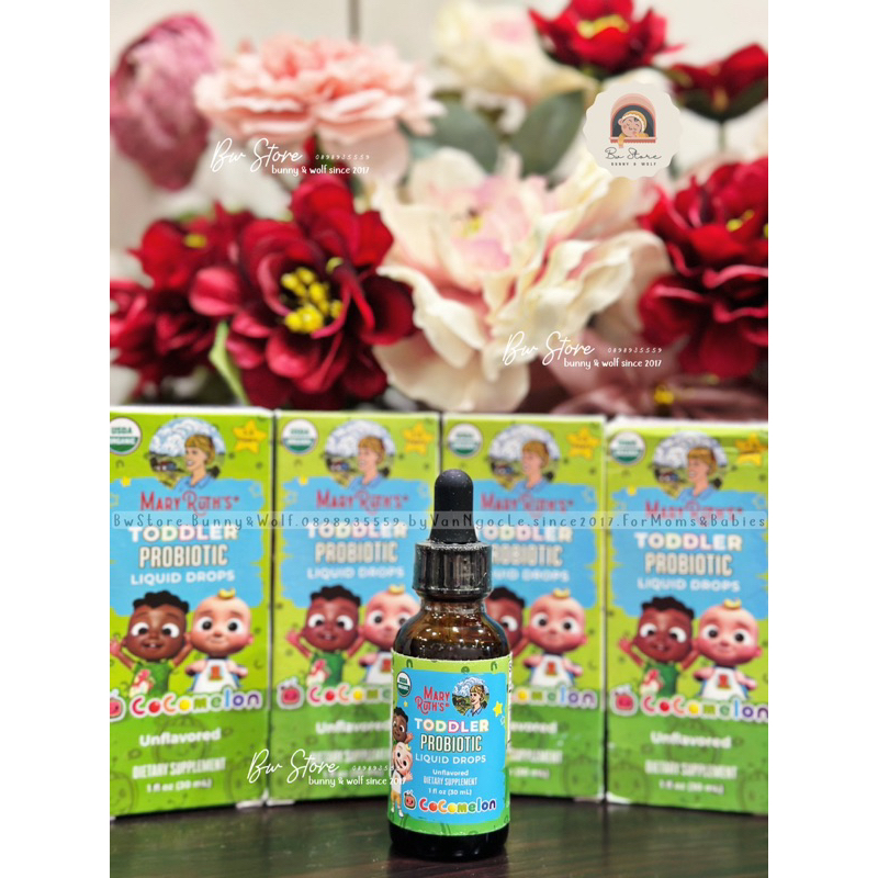 Men Vi Sinh / Lợi Khuẩn Hữu Cơ Mary Ruth's Cocomelon Organic Toddler Liquid Probiotic 30ml cho bé 1-3y - Mỹ [ BW Store ]