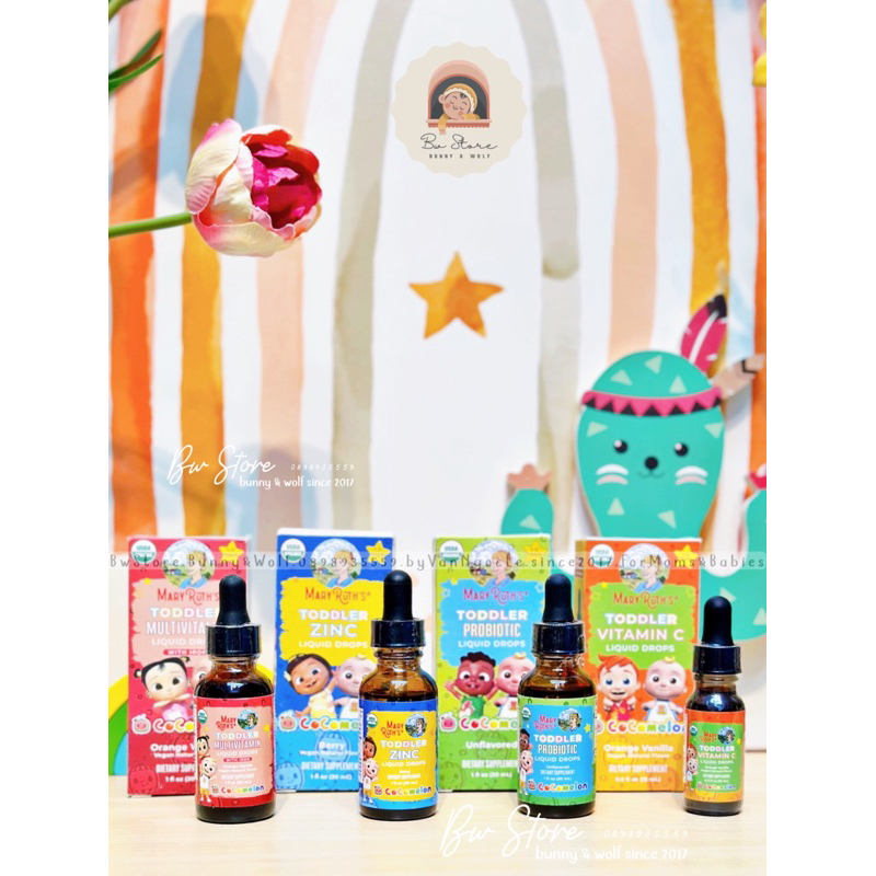 Men Vi Sinh / Lợi Khuẩn Hữu Cơ Mary Ruth's Cocomelon Organic Toddler Liquid Probiotic 30ml cho bé 1-3y - Mỹ [ BW Store ]